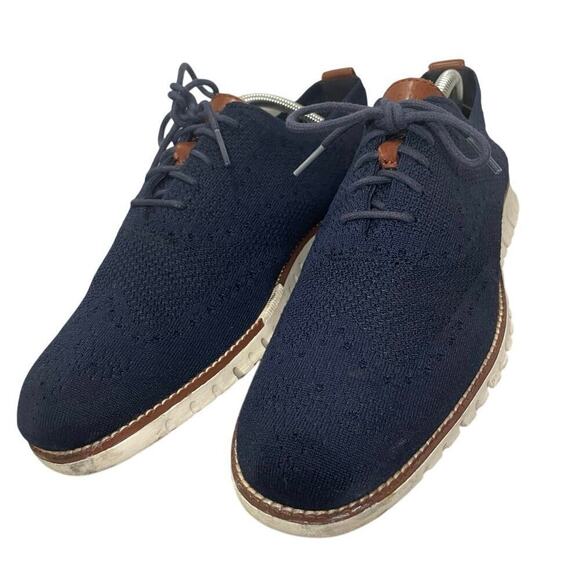 COLE HAAN OXFORDS SHOES STITCH LITE ZEROGRAND NAVY BLUE SZ 9 KNIT NORMCORE